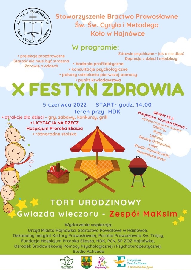 kolorowy plakat - loga organizatorów oraz skrócony program
