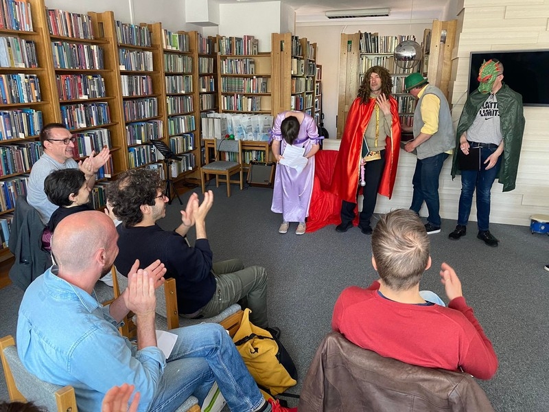 Wizyta partnerów z Włoch w Miejskiej Bibliotece Publicznej w Hajnówce