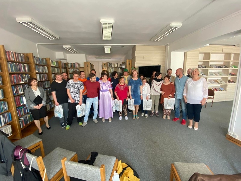 Wizyta partnerów z Włoch w Miejskiej Bibliotece Publicznej w Hajnówce