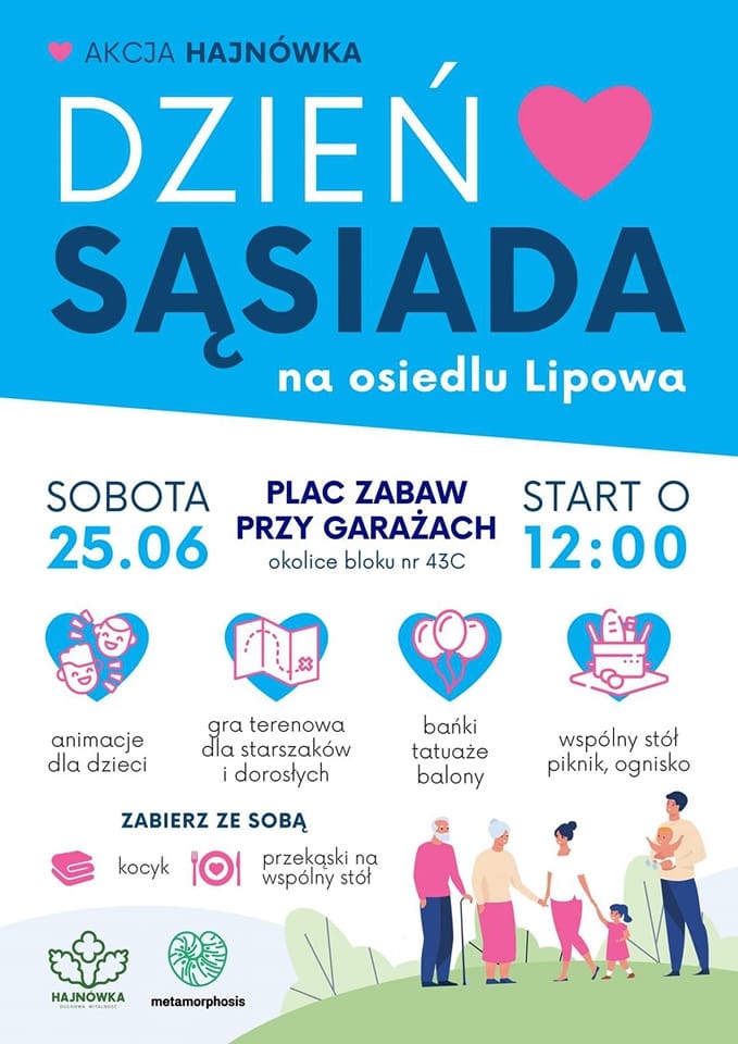 loga organizatorów grafika rodziny oraz informacje o wydarzeniu