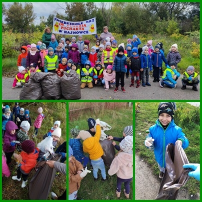 Dzieci podczas akcji sprzątania