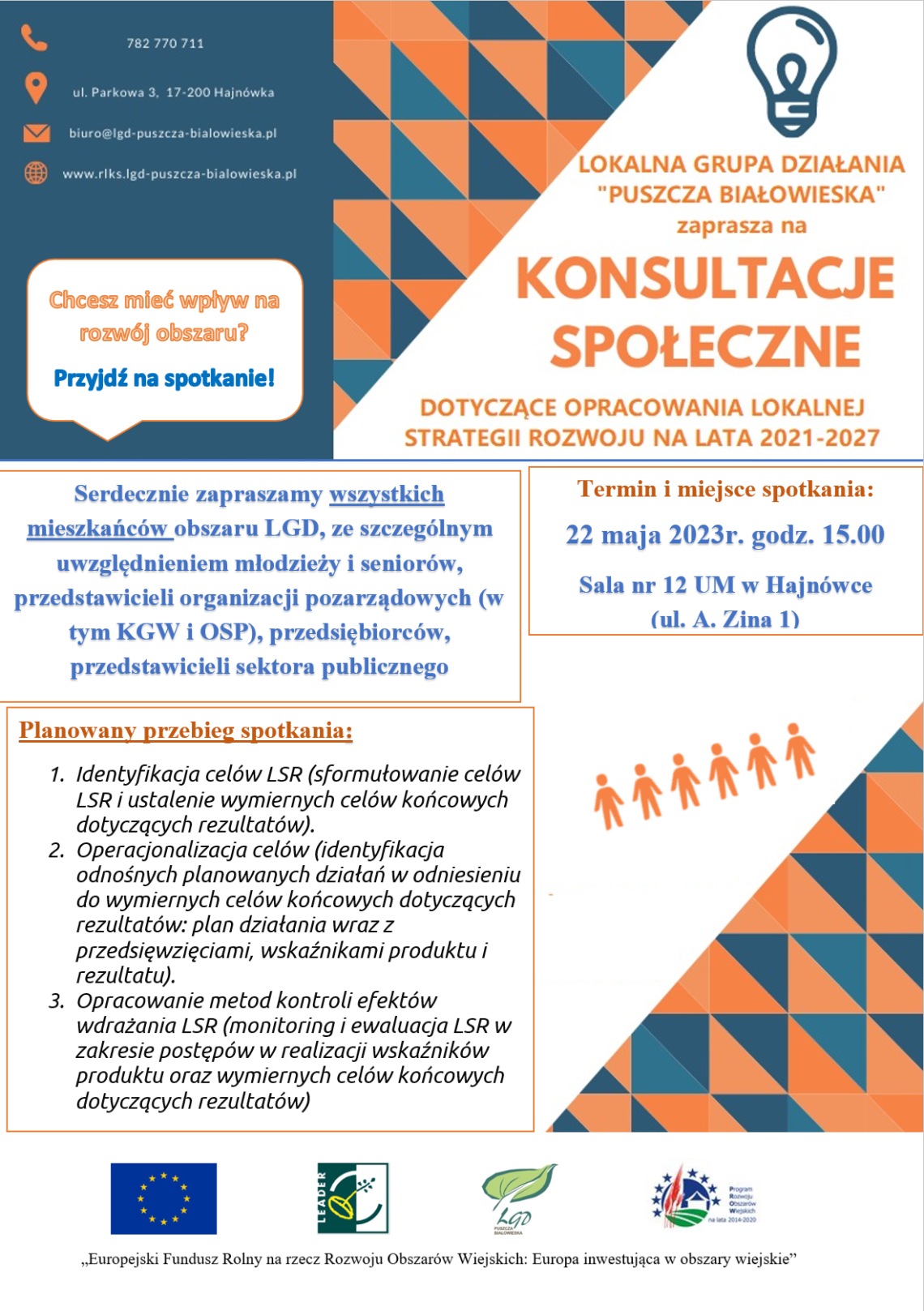 plakat zapraszający na konsultacje