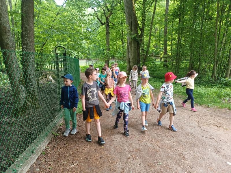dzieci spacerujące po alejce rezerwatu