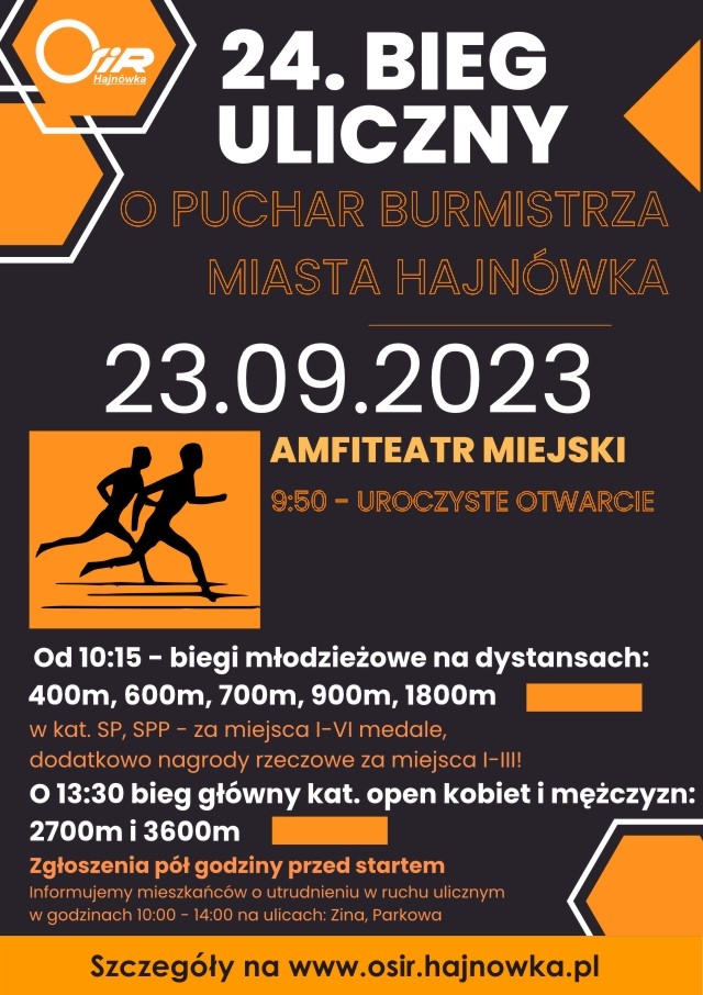 grafika biegaczy oraz loga organizatorów i informacje o wydarzeniu