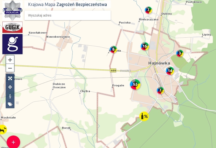 liczna zagrożeń odnotowana i zapisana w rejonie Powiatu Hajnowskiego