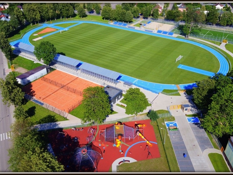 widok z lotu ptaka na obiekty OSiR