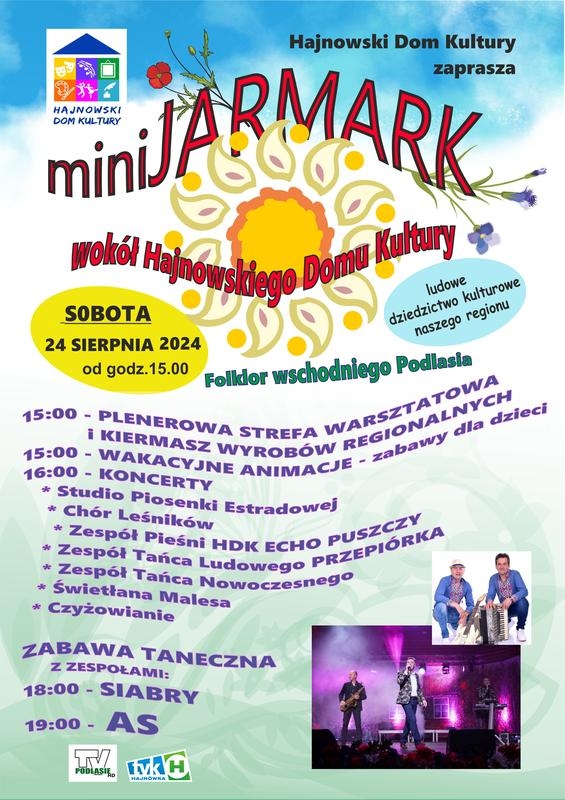 informacje o wydarzeniu, logo organizatora, grafika tematyczna