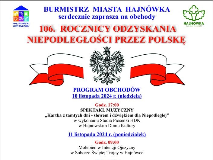 informacje o wydarzeniu, logo organizatora, grafika tematyczna
