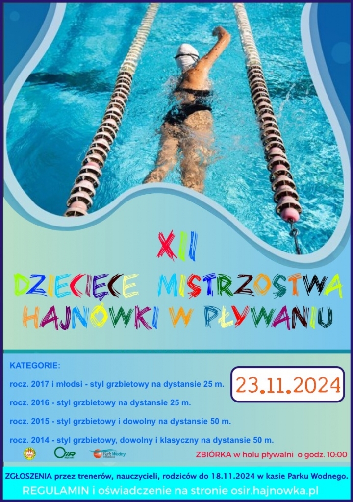 informacje o wydarzeniu, logo organizatora, grafika tematyczna
