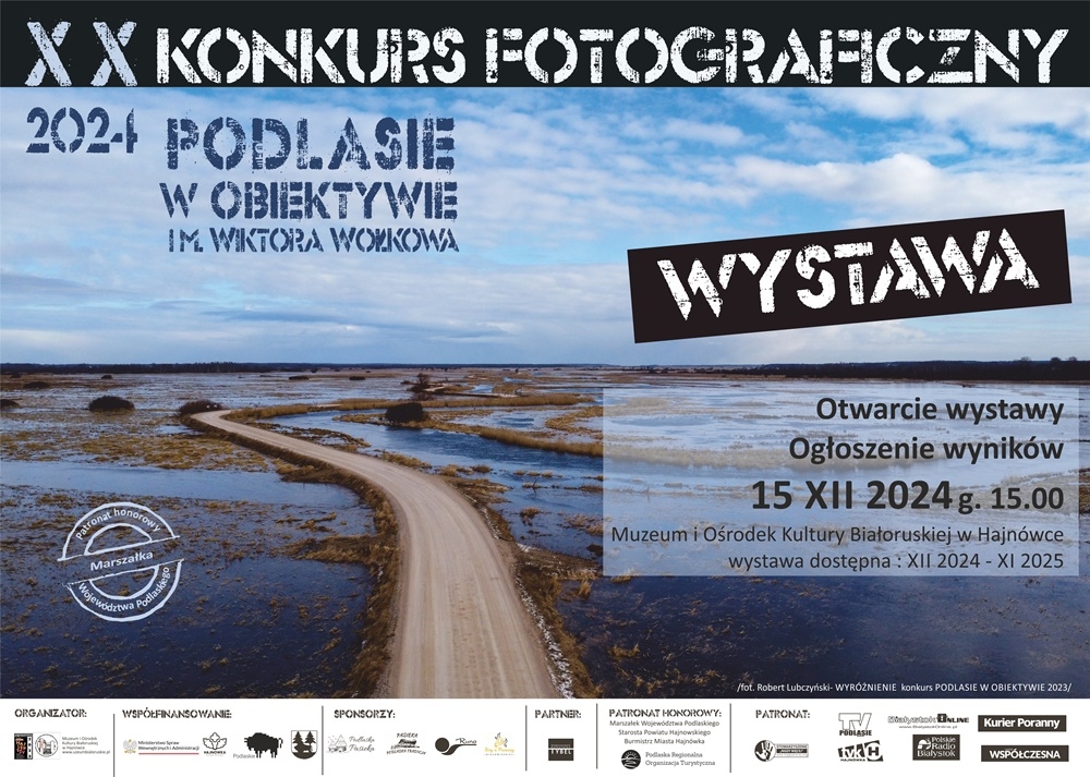 informacje o wydarzeniu, logo organizatora, grafika tematyczna
