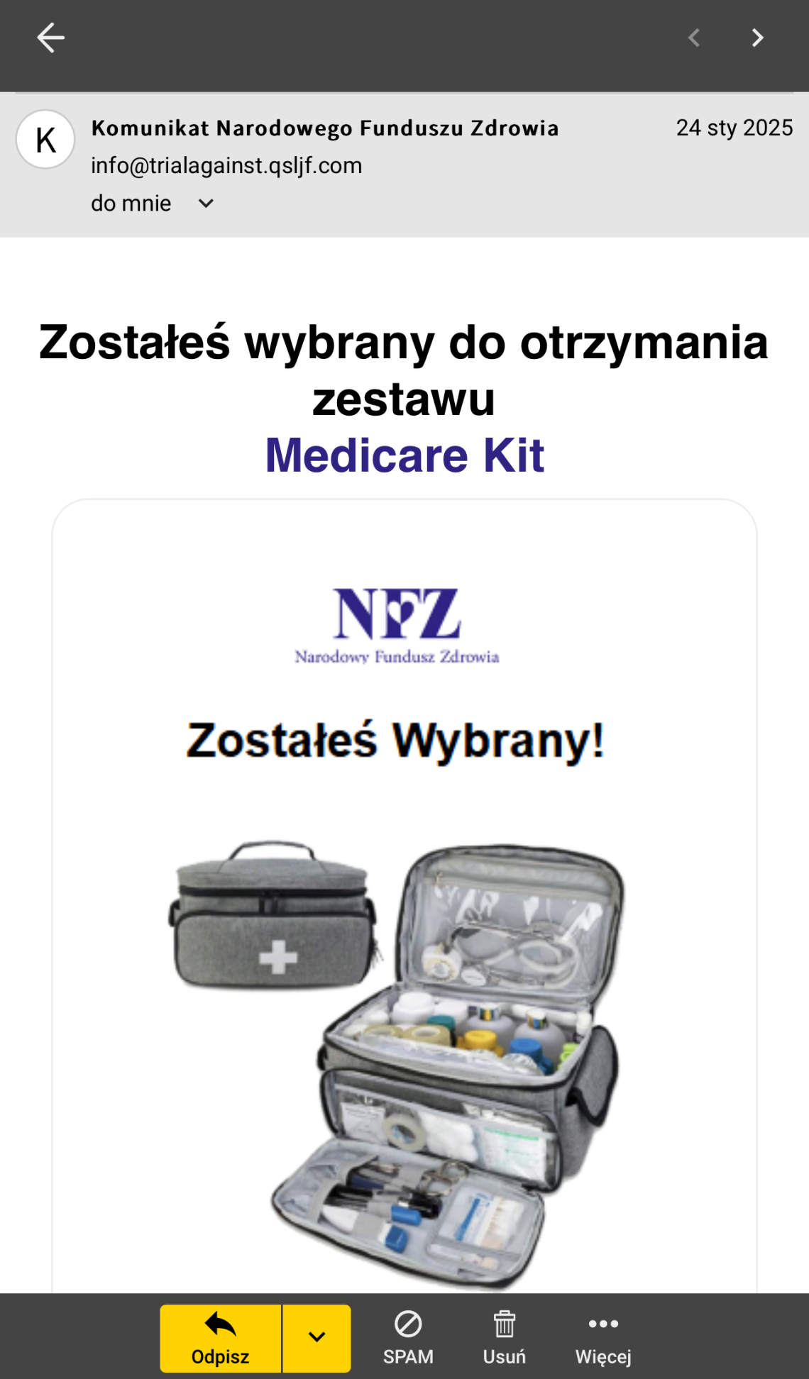 fałszywa wiadomość