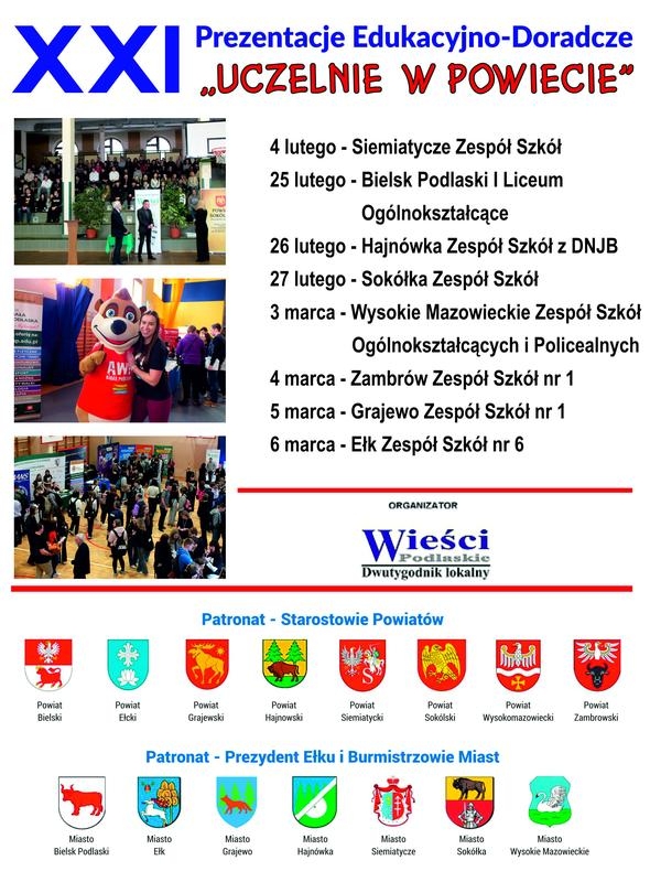informacje o wydarzeniu, logo organizatora, grafika tematyczna