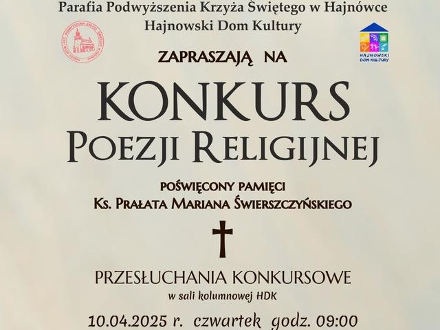 informacje o wydarzeniu, logo organizatora, grafika tematyczna
