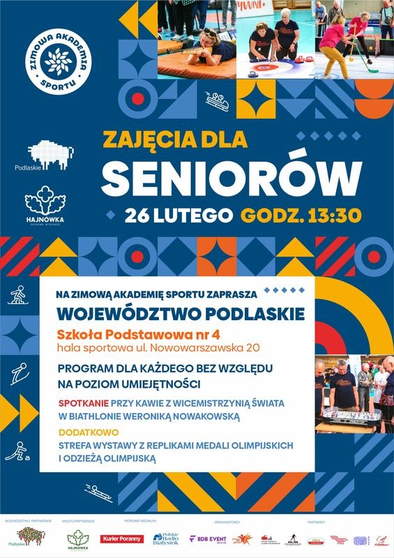 informacje o wydarzeniu, logo organizatora, grafika tematyczna