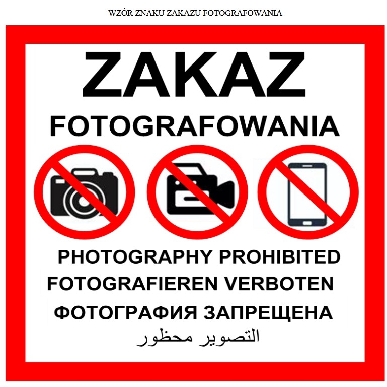 znak zakaz fotografowania