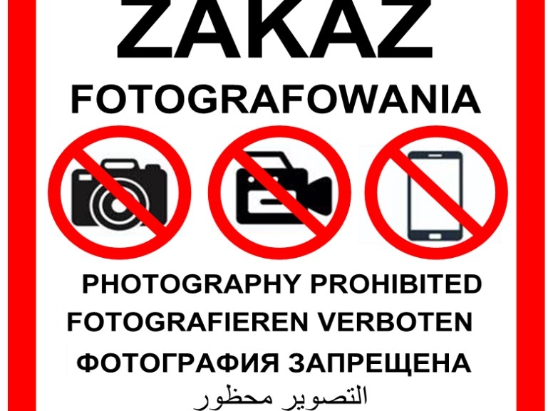 znak zakaz fotografowania