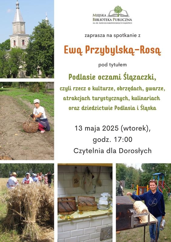 informacje o wydarzeniu, logo organizatora, grafika tematyczna