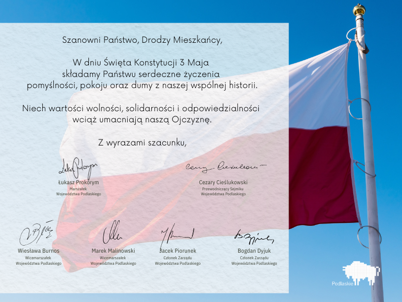 List Marszałka Województywa Podlaskiego