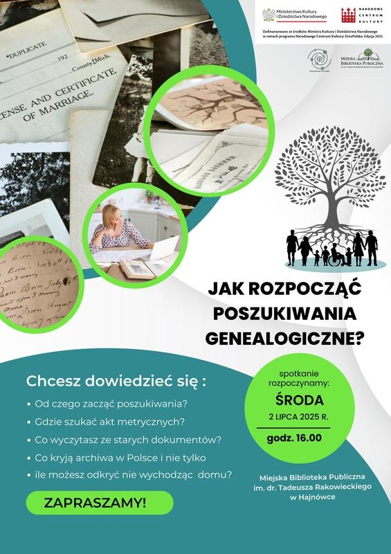 informacje o wydarzeniu, logo organizatora, grafika tematyczna