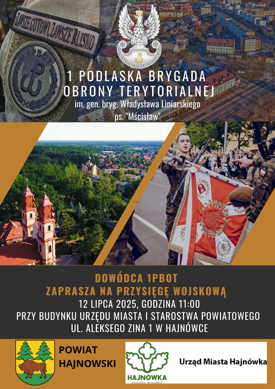 informacje o wydarzeniu, logo organizatora, grafika tematyczna