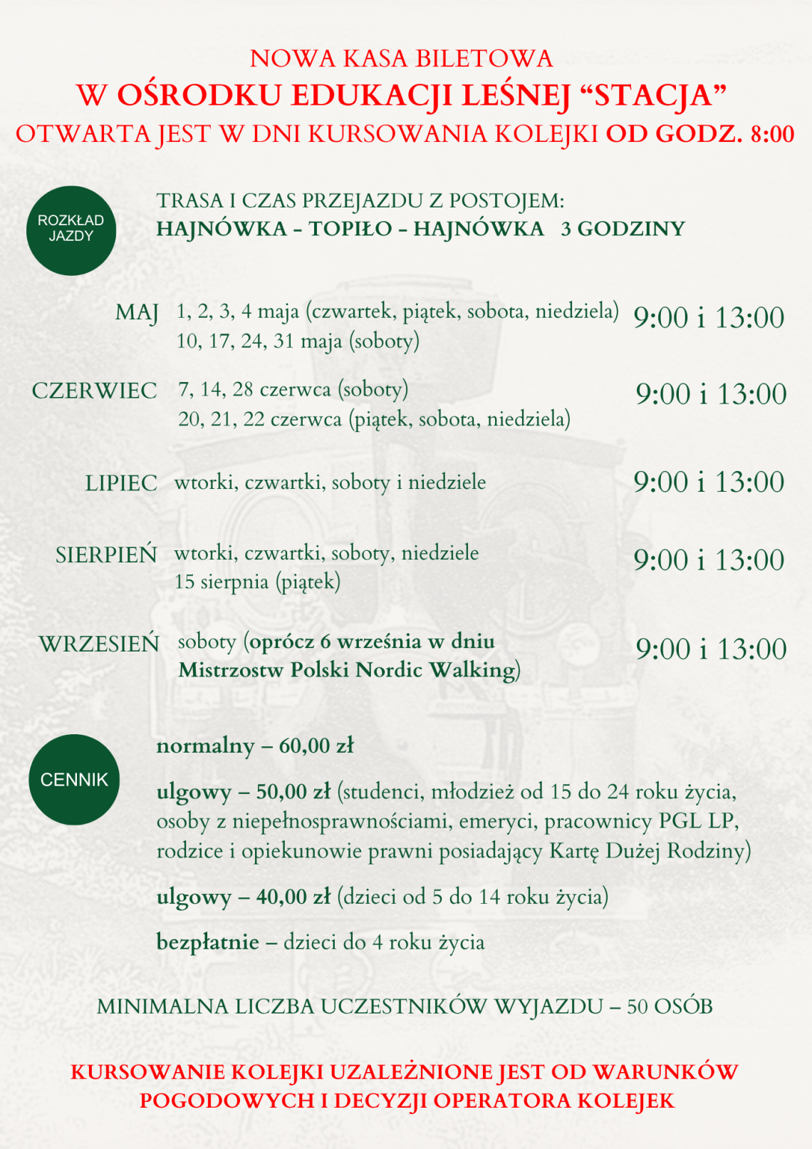 Ulotka kolejki wąskotorowej