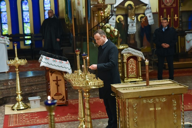 wizyta Prezydenta RP w Soborze Świętej Trójcy w Hajnówce