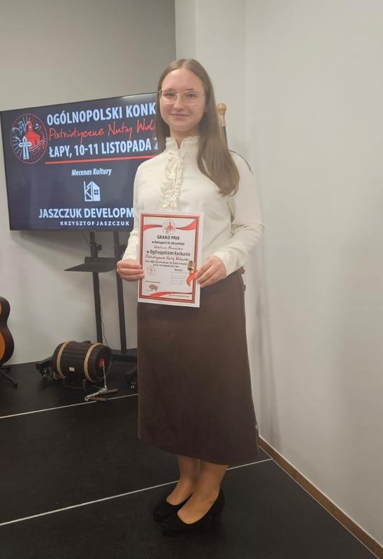 Wiktoria Masalska z dyplomem GRAND PRIX