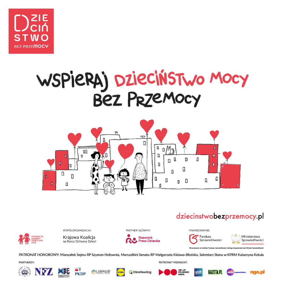 plaka WSPIERAJ DZIECIŃSTWO MOCY BEZ PRZEMOCY
