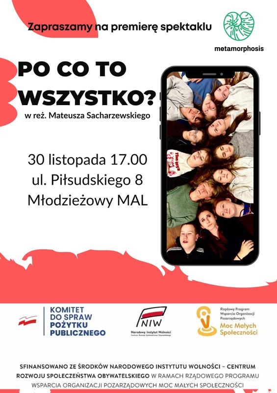 informacje o wydarzeniu, logo organizatora, grafika tematyczna