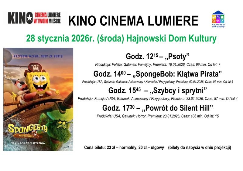 informacje o wydarzeniu, logo organizatora, grafika tematyczna