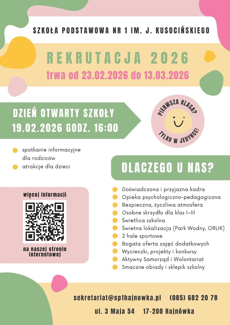 informacje o wydarzeniu, logo organizatora, grafika tematyczna