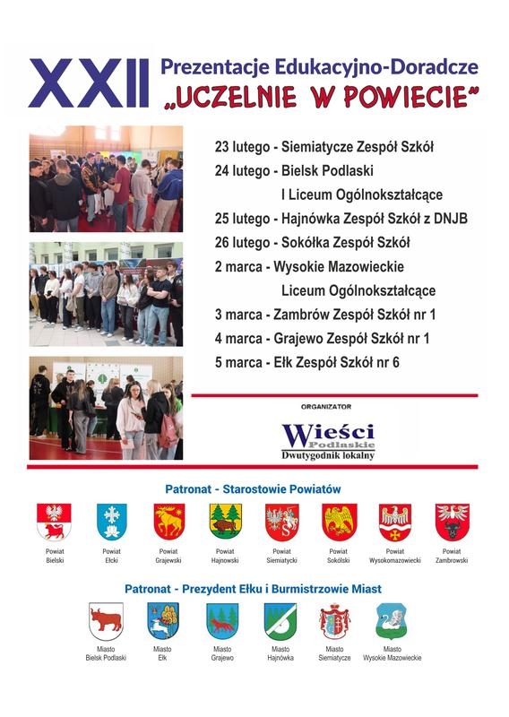 informacje o wydarzeniu, logo organizatora, grafika tematyczna