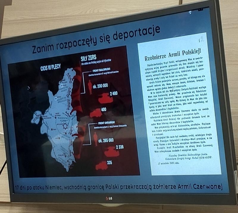 slajd wyświetlany na telewizorze