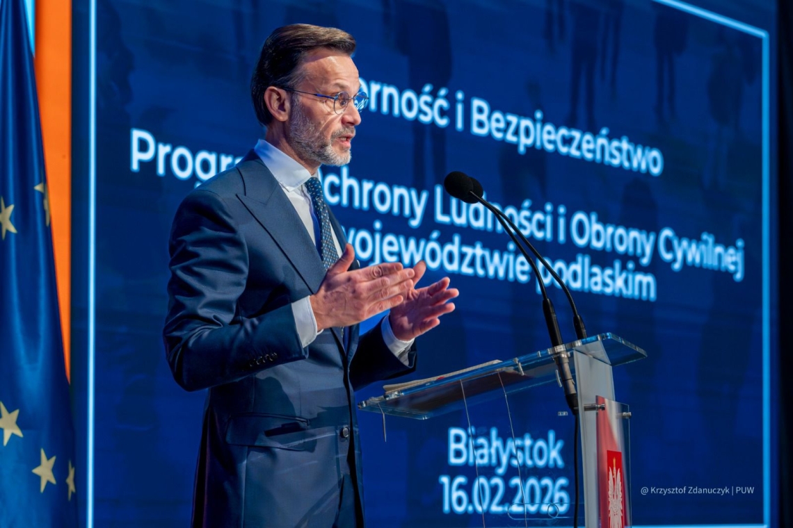 wojewoda podczas wypowiedzi