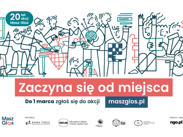 informacje, logo organizatora, grafika tematyczna