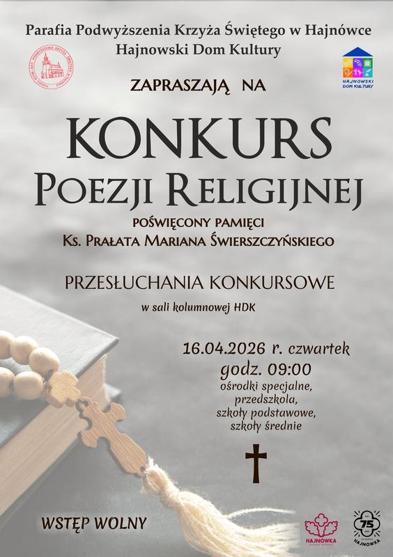 informacje o wydarzeniu, logo organizatora, grafika tematyczna