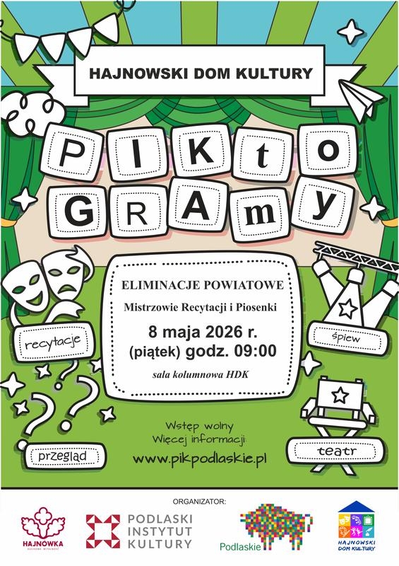 informacje o wydarzeniu, logo organizatora, grafika tematyczna
