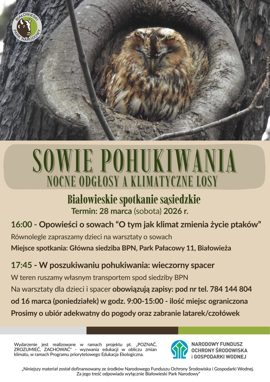 informacje o wydarzeniu, logo organizatora, grafika tematyczna