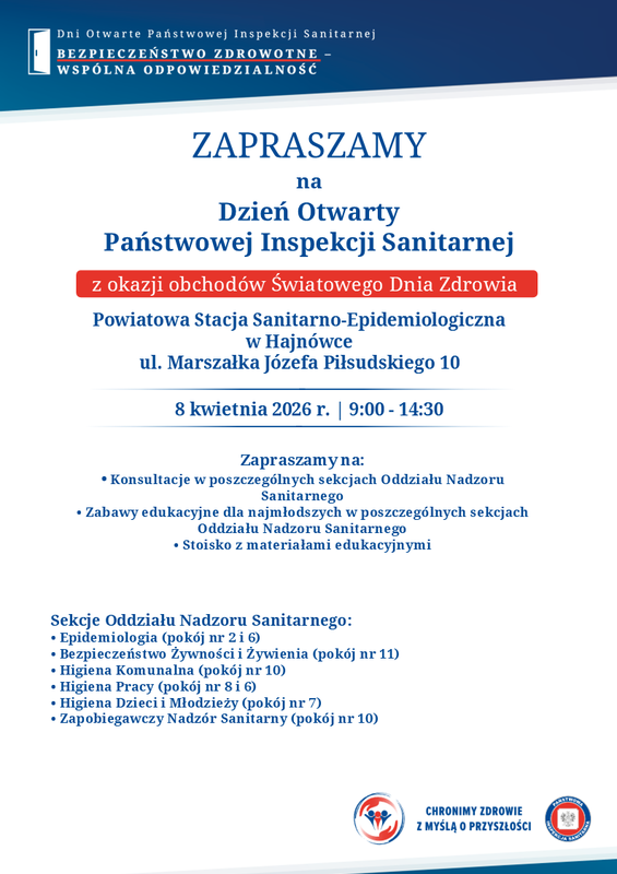 informacje o wydarzeniu, logo organizatora, grafika tematyczna