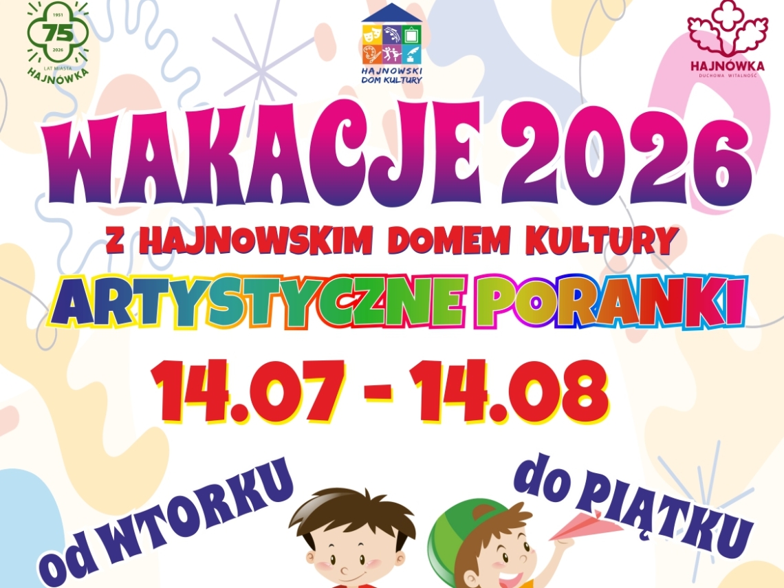 informacje o wydarzeniu, logo organizatora, grafika tematyczna