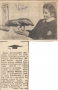 skan czarno-białego zdjęcia prasowego, na którym widoczna jest dziewczynka, prezentująca dużego borowika