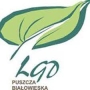 logotyp; zielony listek, pod nim napis LGD Puszcza Białowieska