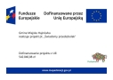 Tytuł projektu, informacja o dofinansowaniu oraz loga unijne i projektowe