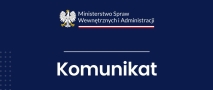 na granatowym tle białe napisy i logo ministerstwa